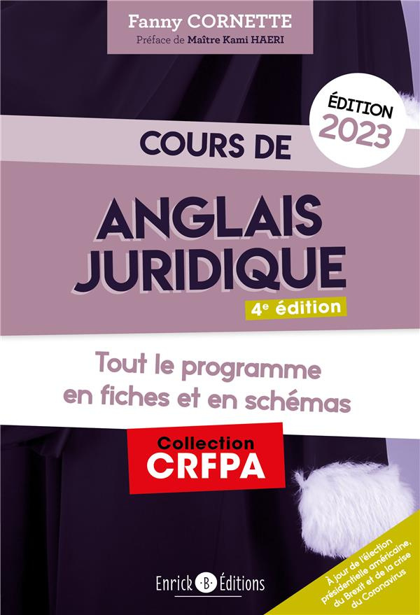 Cours d'anglais juridique. Tout le programme en fiches et en schémas, Edition 2023