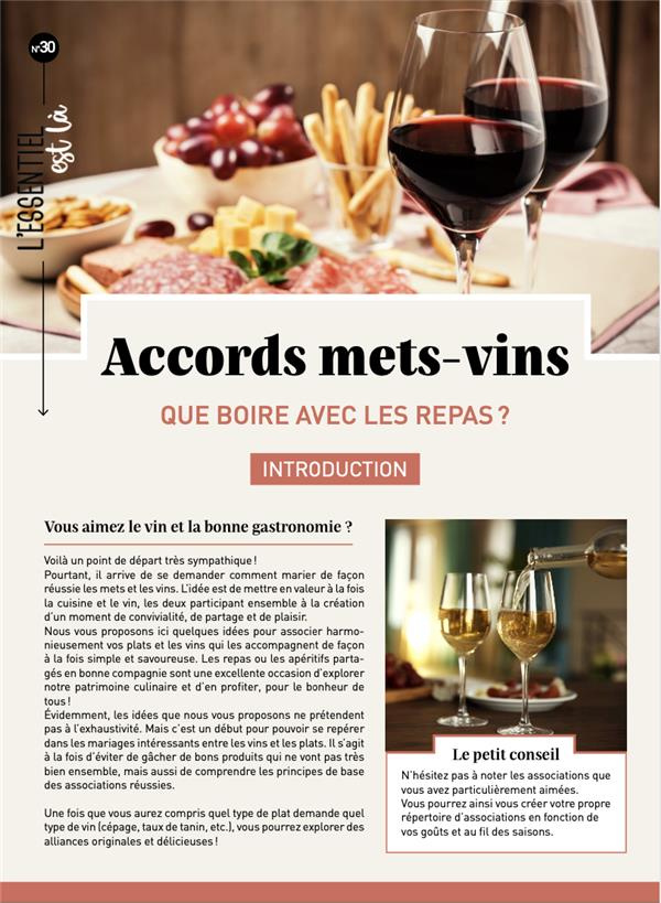 Accord mets-vins. De l'apéro au dessert