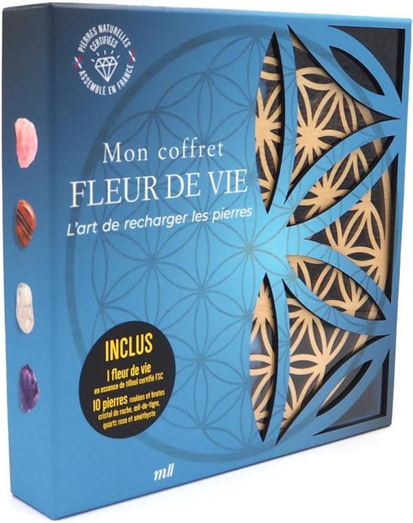 Mon coffret Fleur de vie. L'art de recharger les pierres. Avec un livre d'initiation, 10 pierres rou