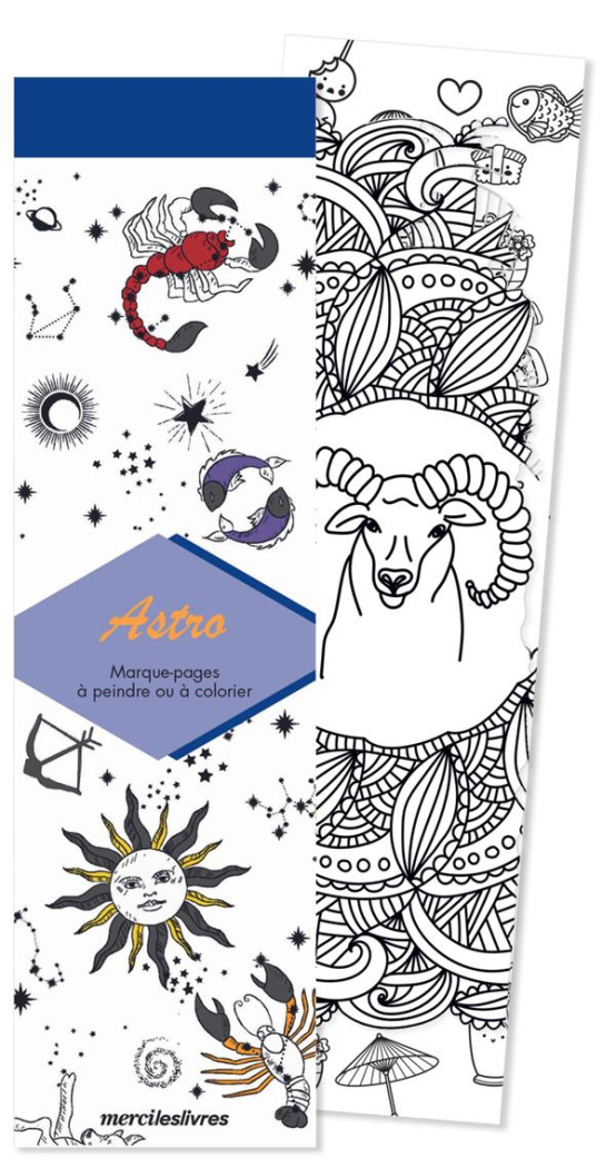 Astro. Marque-pages à peindre ou à colorier