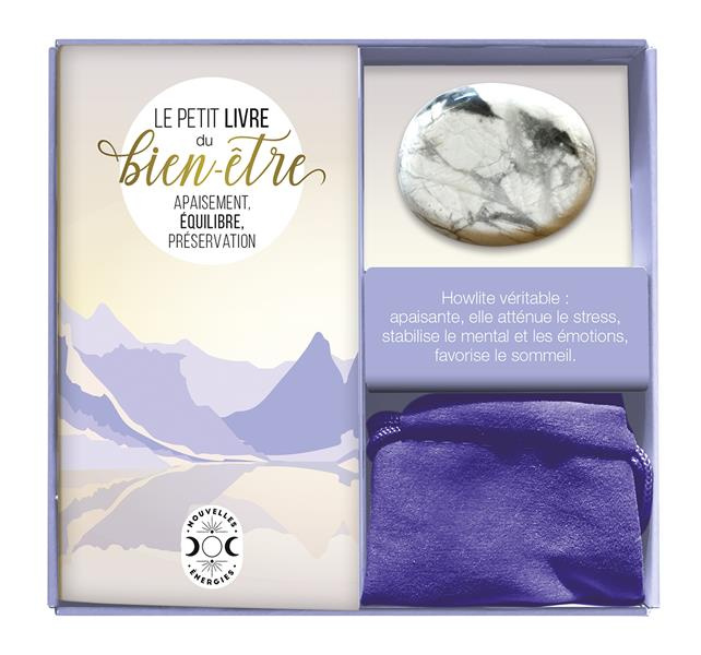 Coffret ma petite pierre de bien-être. Apaisement, équilibre, préservation. Avec 1 véritable howlite