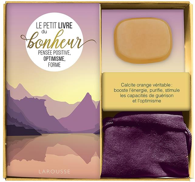 Coffret ma petite pierre de bonheur. Pensée positive, optimisme, forme. Avec 1 véritable calcite ora