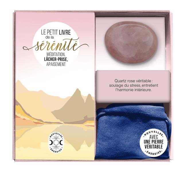 Coffret Ma petite pierre de sérénité. Méditation, lâcher-prise, apaisement. Avec 1 quartz rose et so