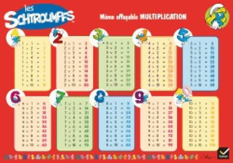 Mémo effaçable multiplication Les Schtroumpfs