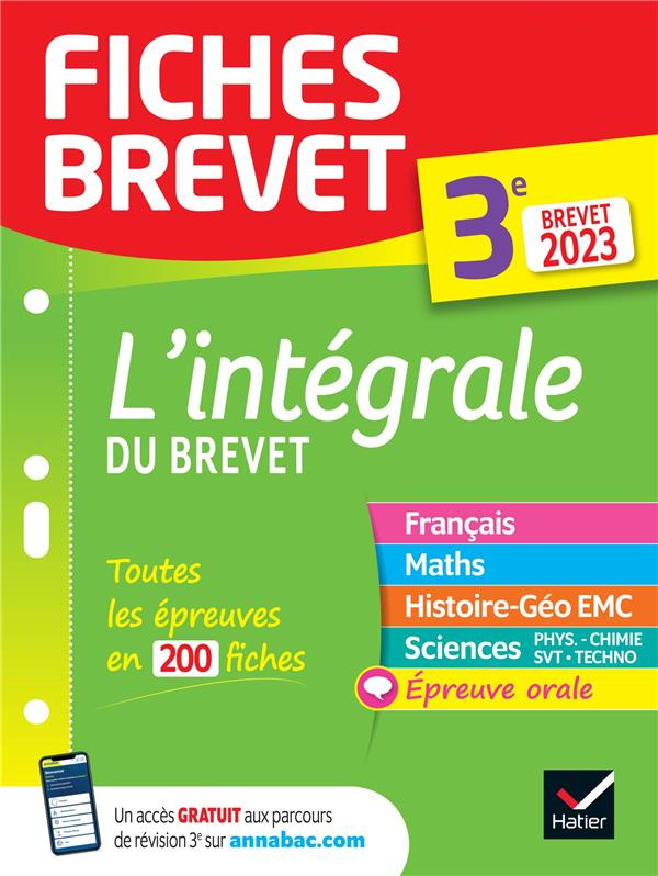L'intégrale du Brevet 3e. Edition 2023