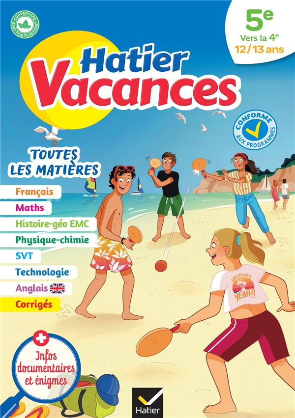 Hatier vacances de la 5e vers la 4e. Toutes les matières, Edition 2023