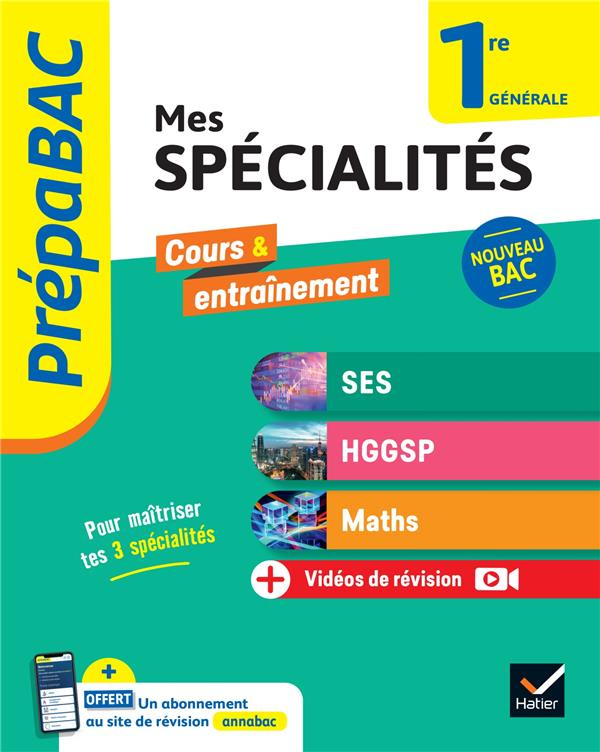 Mes spécialités 1re générale. SES - HGGSP - Maths   vidéos de révision