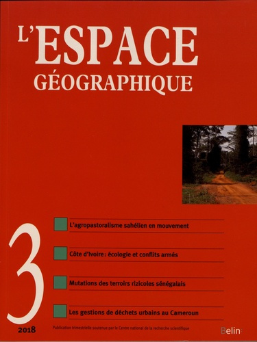 L'espace géographique Tome 47 N° 3, juillet-août-septembre 2018
