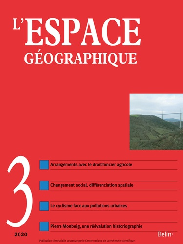 L'espace géographique N° 3, 2020