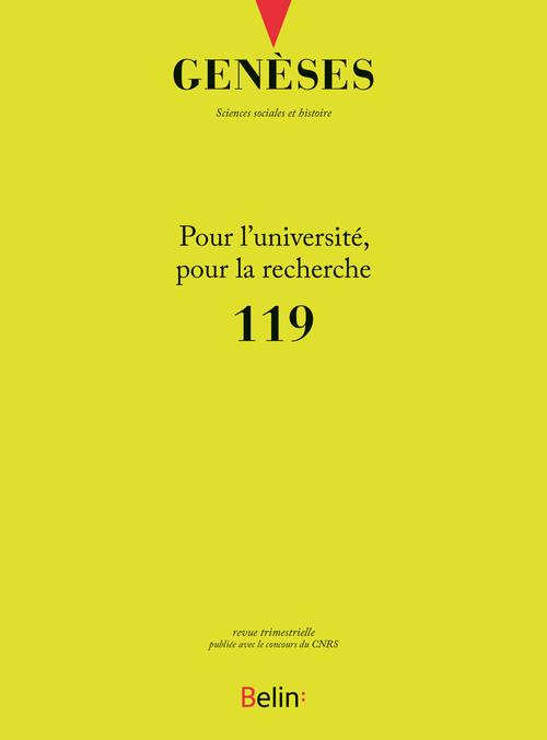Genèses N° 119 : Pour l'université, pour la recherche