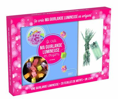 Je crée ma guirlande lumineuse en origami. 1 guirlande lumineuse   20 feuilles de motifs   1 livre