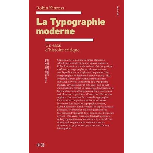 La typographie moderne. Un essai d’histoire critique