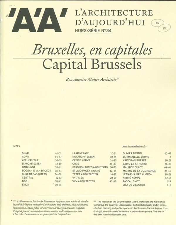 L'architecture d'aujourd'hui N° 34, juin 2021 : Bruxelles, en capitales - Bouwmeester Maître Archite