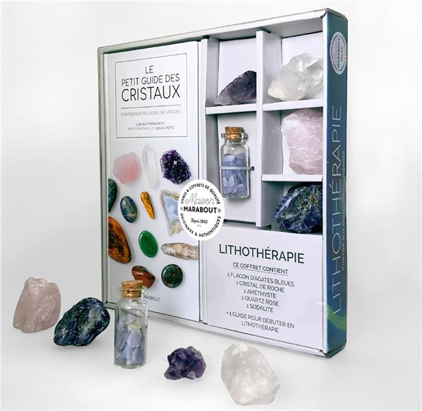 Le petit guide des cristaux. S'initier aux pouvoirs des pierres. Contient 1 flacon d'agates bleues,