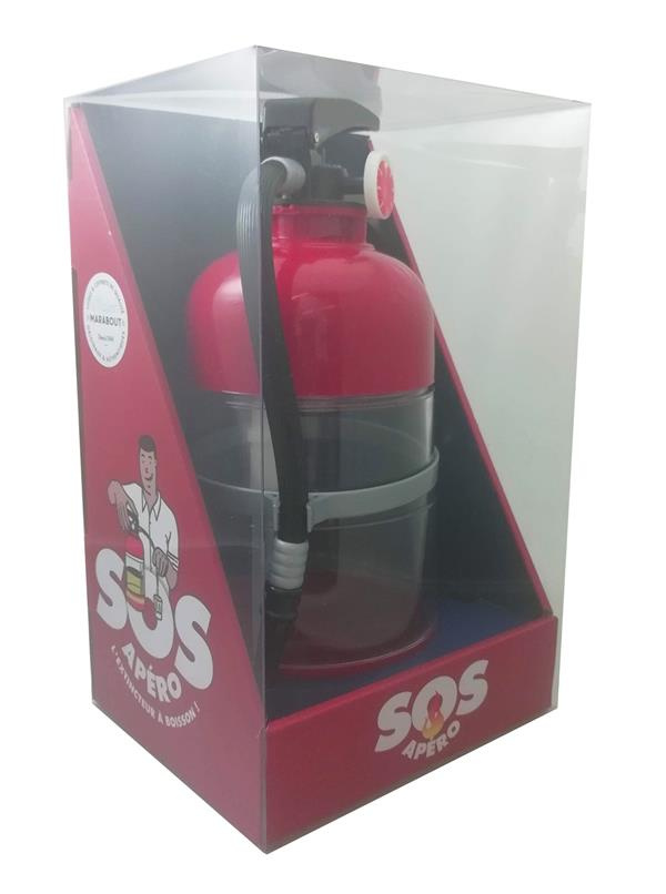 SOS apéro. Coffret avec 1 extincteur à boisson (1,5 L)
