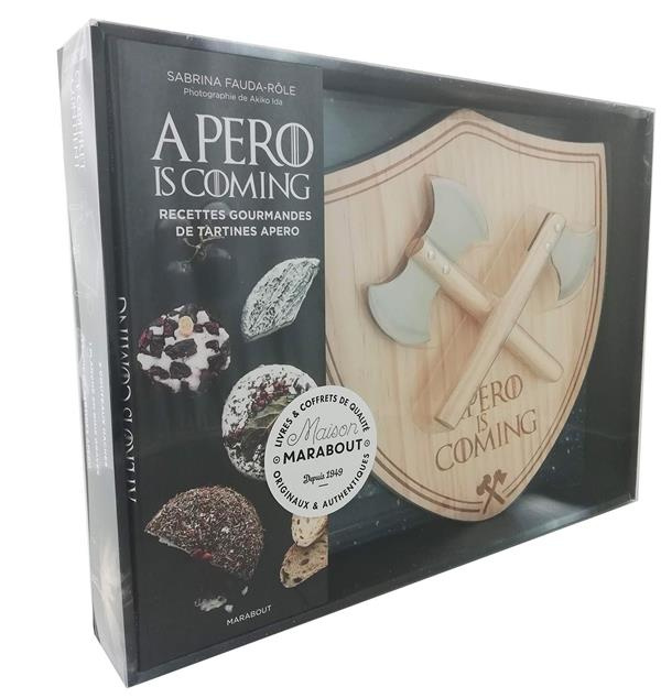 Coffret Apéro is coming. Avec 2 couteaux haches et 1 planche en bois gravée