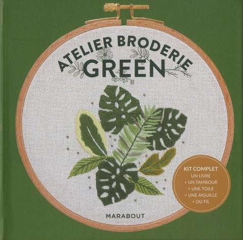 Atelier broderie green. Techniques et 5 herbes folles à broder. Avec un tambour, une toile, une aigu