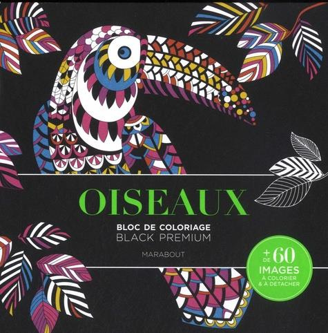 Oiseaux. Bloc de coloriage Black Premium