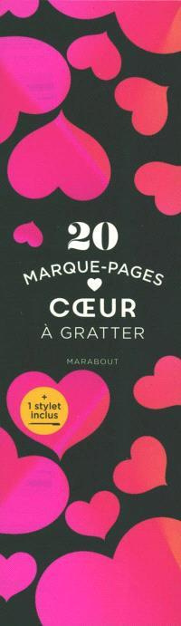 20 marque-pages coeurs à gratter. Avec 1 stylet inclus