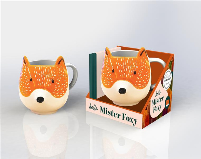 Coffret Hello Mister Foxy. Avec 1 mug en céramique et 1 livre de recettes de 48 pages