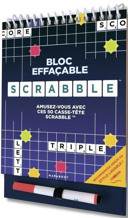 Bloc effaçable Scrabble. Avec un stylo lavable !