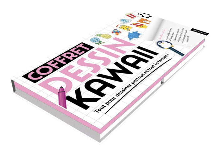 Coffret Dessin Kawaii. Tout pour dessiner partout et tout le temps ! Avec 1 livre avec des conseils,