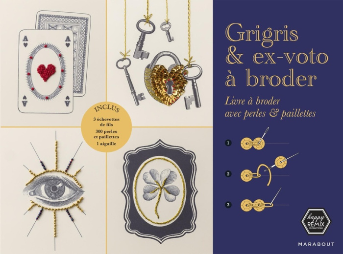 Grigris & ex-voto à broder. Livre à broder avec perles & paillettes