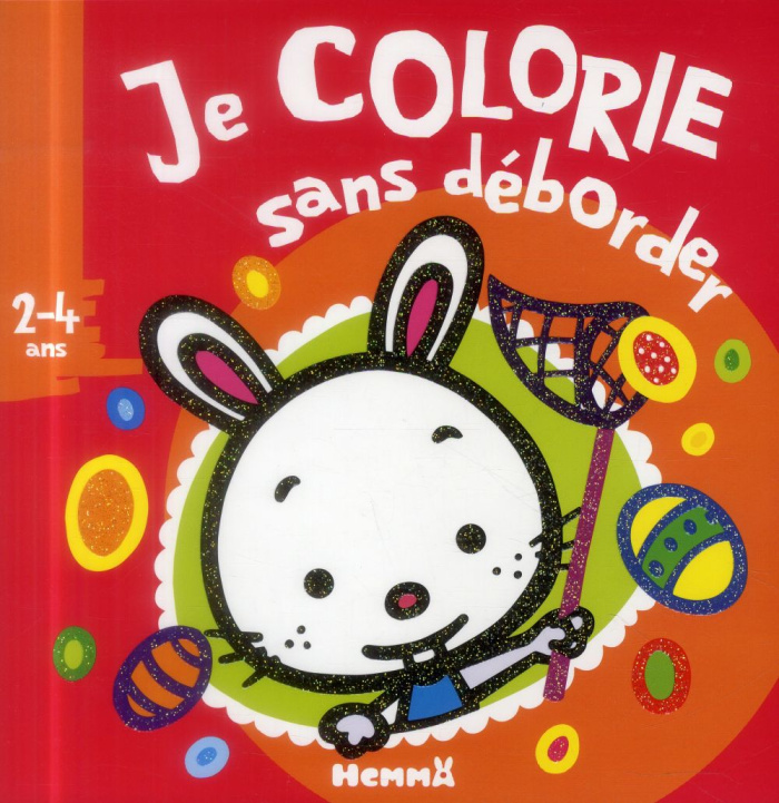 Je colorie sans déborder. Lapin et filet à papillons