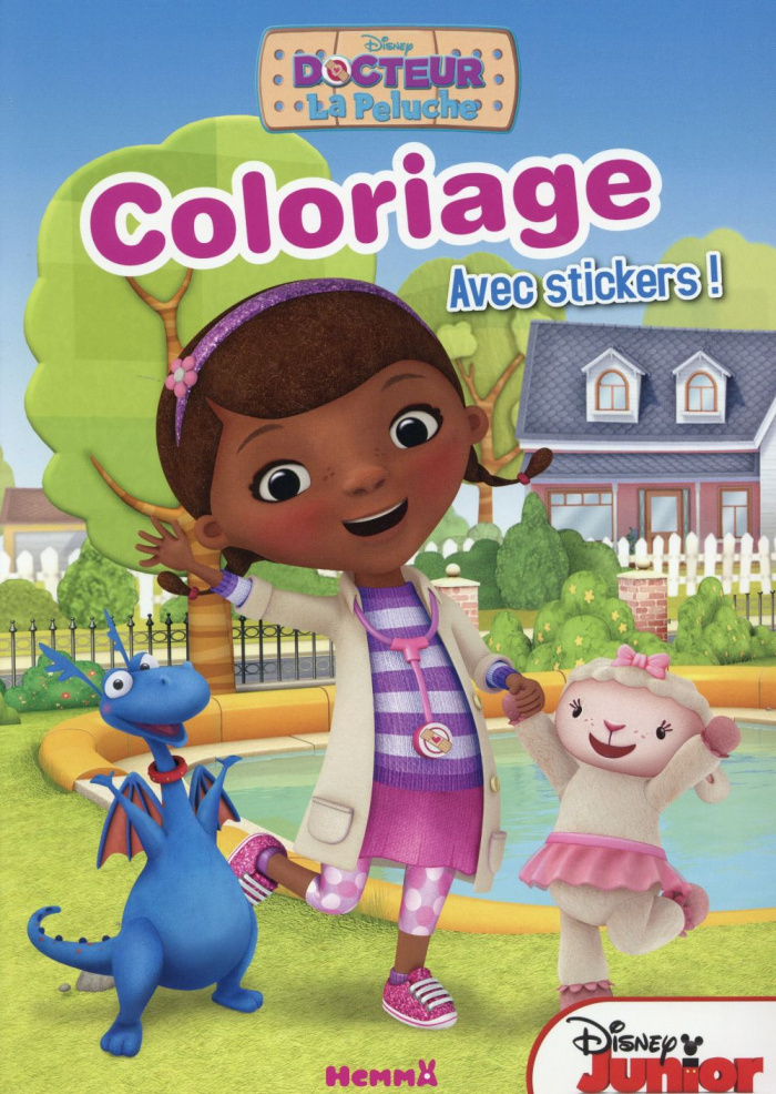 Docteur la peluche. Coloriage avec stickers