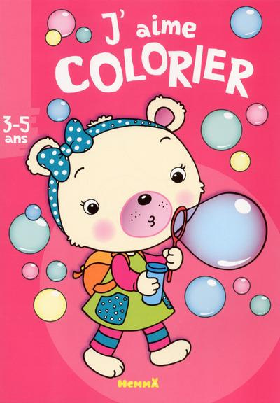 J'aime colorier ourson bulles de savon