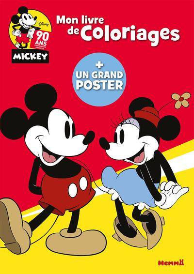 Mon livre de coloriages Disney Mickey 90 ans . Avec un grand poster