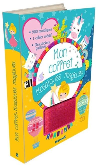 Mon coffret mosaïques magiques. Avec 900 mosaïques, 1 cahier créatif et des stickers pailletés
