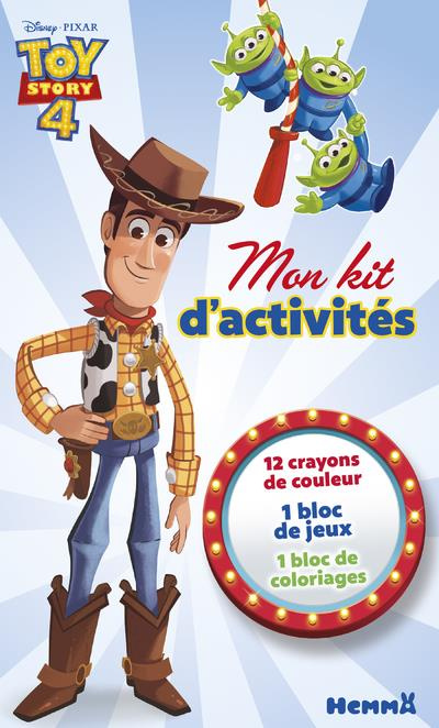 Mon kit d'activités Disney Toy Story 4. Avec 12 crayons de couleur, 1 bloc de jeux, 1 bloc de colori