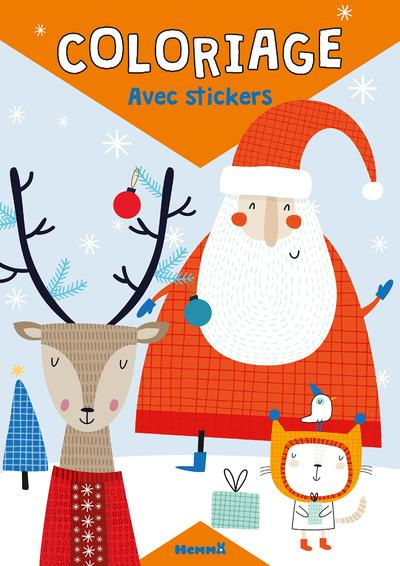 Coloriage avec stickers. Père Noël