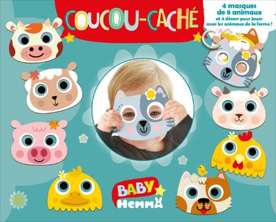 Coucou-caché. 4 masques de 8 animaux et 4 décors pour jouer avec les animaux de la ferme !