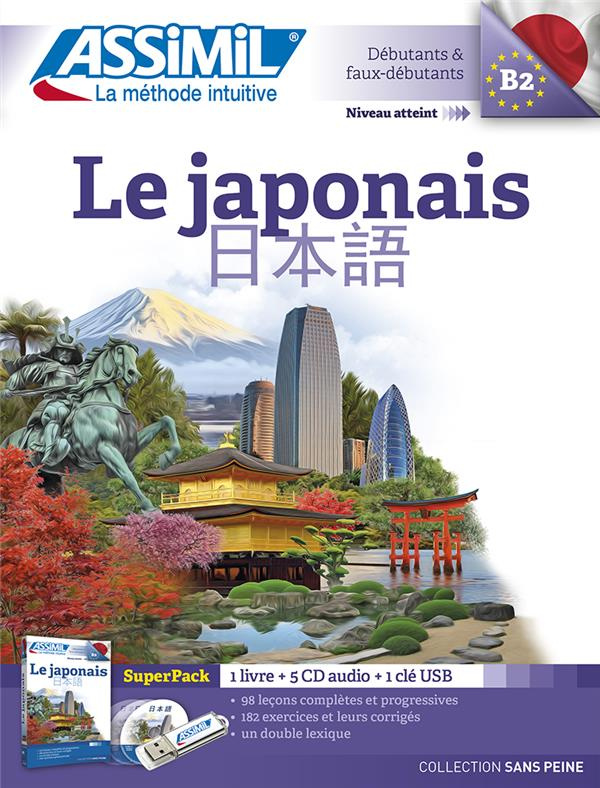 Superpack Le japonais. Contient 1 clé USB, avec 5 CD audio