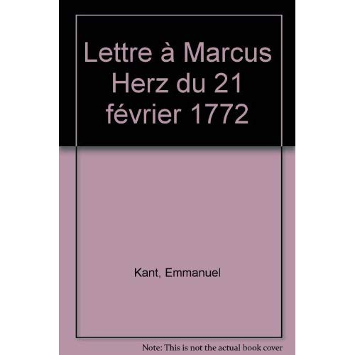 Lettre à Marcus Herz du 21 février 1772