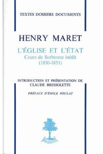 L'Eglise et l'Etat. Cours de Sorbonne inédit (1850-1851)