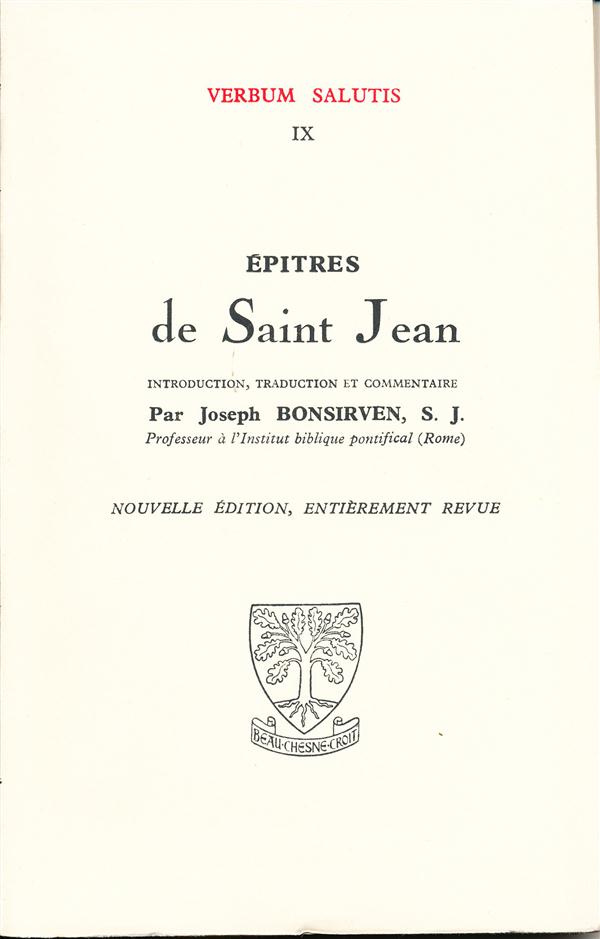 Epitres de St Jean