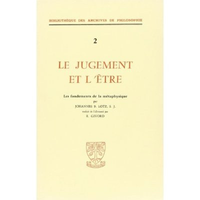 Bap n2 - Le jugement et l'être, les fondementsde la métaphysique