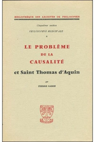 Le problème de la causalité et Saint Thomas d'Aquin