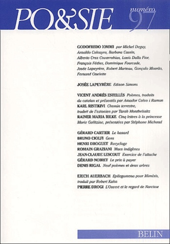 Po&sie N° 97, 3e trimestre 2001