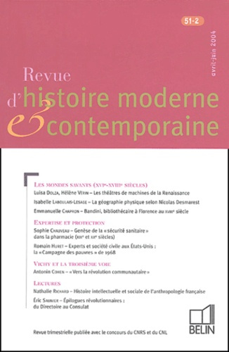 Revue d'histoire moderne et contemporaine/512/Revue d'histoire moderne et contemporaine Tome 512