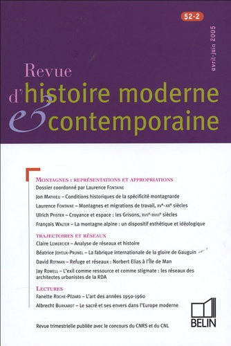 Revue d'histoire moderne et contemporaine/522/Montagnes : représentations et appropriations