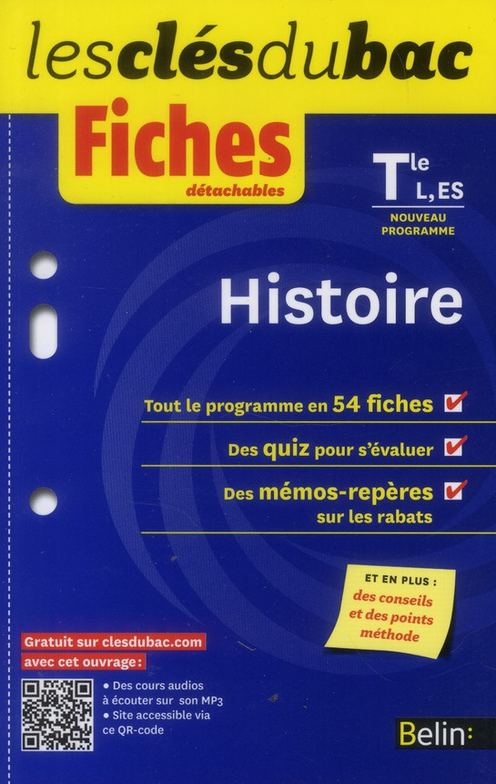 Histoire Tles L, ES. Fiches détachables