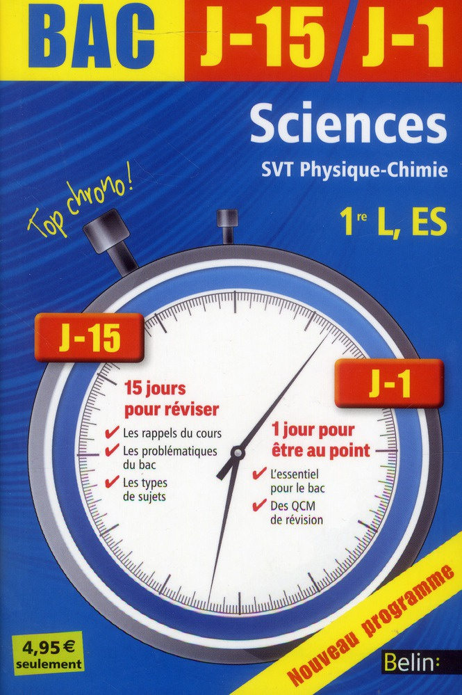 Sciences, SVT physique-chimie 1re L, ES