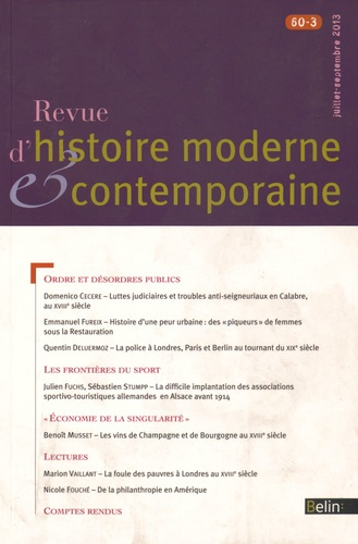 Revue d'histoire moderne et contemporaine/6032013/Revue d'histoire moderne et contemporaine Tome 603