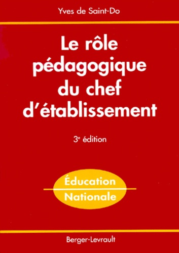ROLE PEDAGOGIQUE DU CHEF D'ETALISSEMENT 2EME EDITION