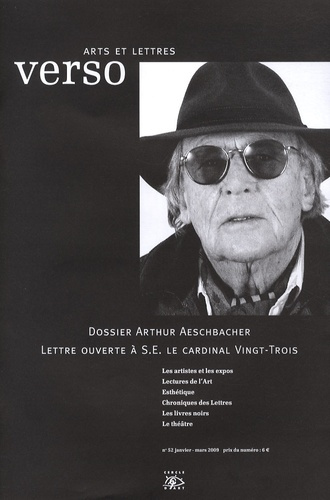 Verso Arts et Lettres N° 52, Janvier-mars 2009 : Arthur Aeschbacher