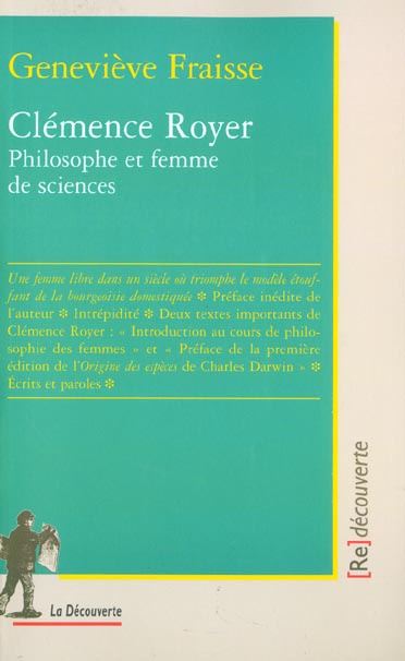 Clémence Royer. Philosophe et femme de sciences
